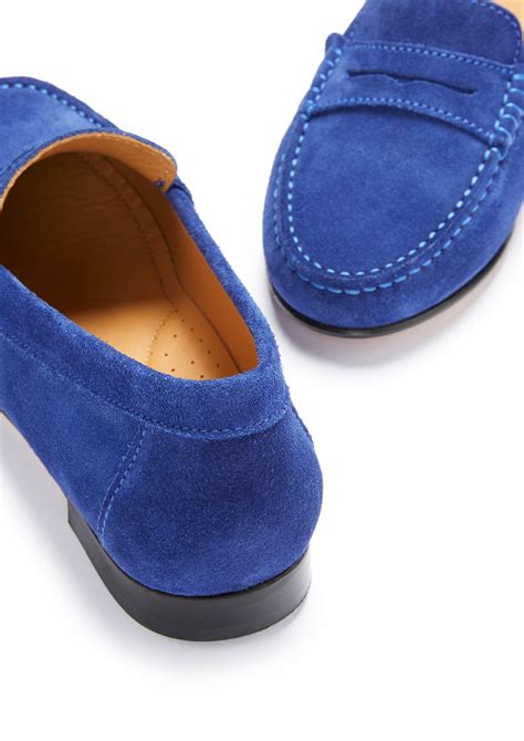 women's blue suede loafers.